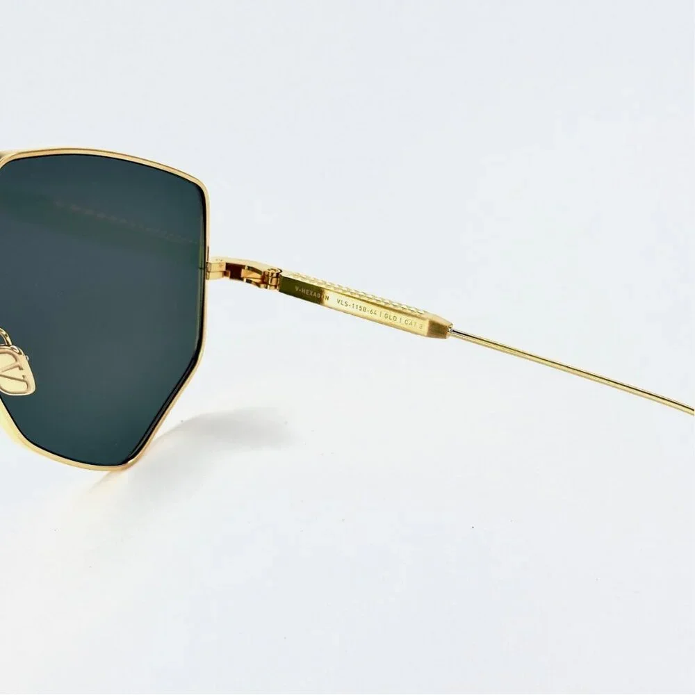 Valentino V HEexagon VLS115 Gold Sunglasses